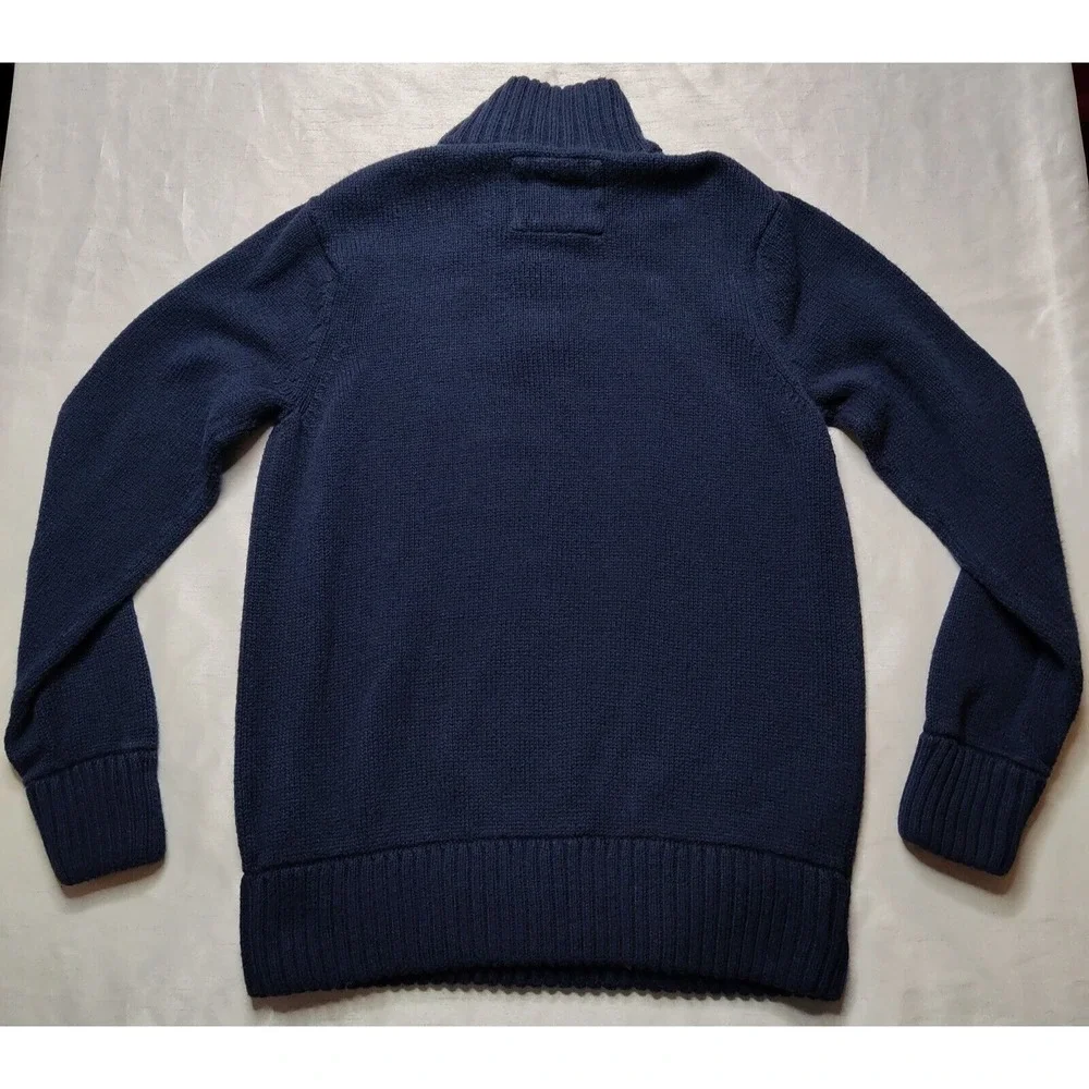 AEROPOSTALE Men Medium Blue Henley Mock Neck Cotton Acrylic Blend Sweater‎